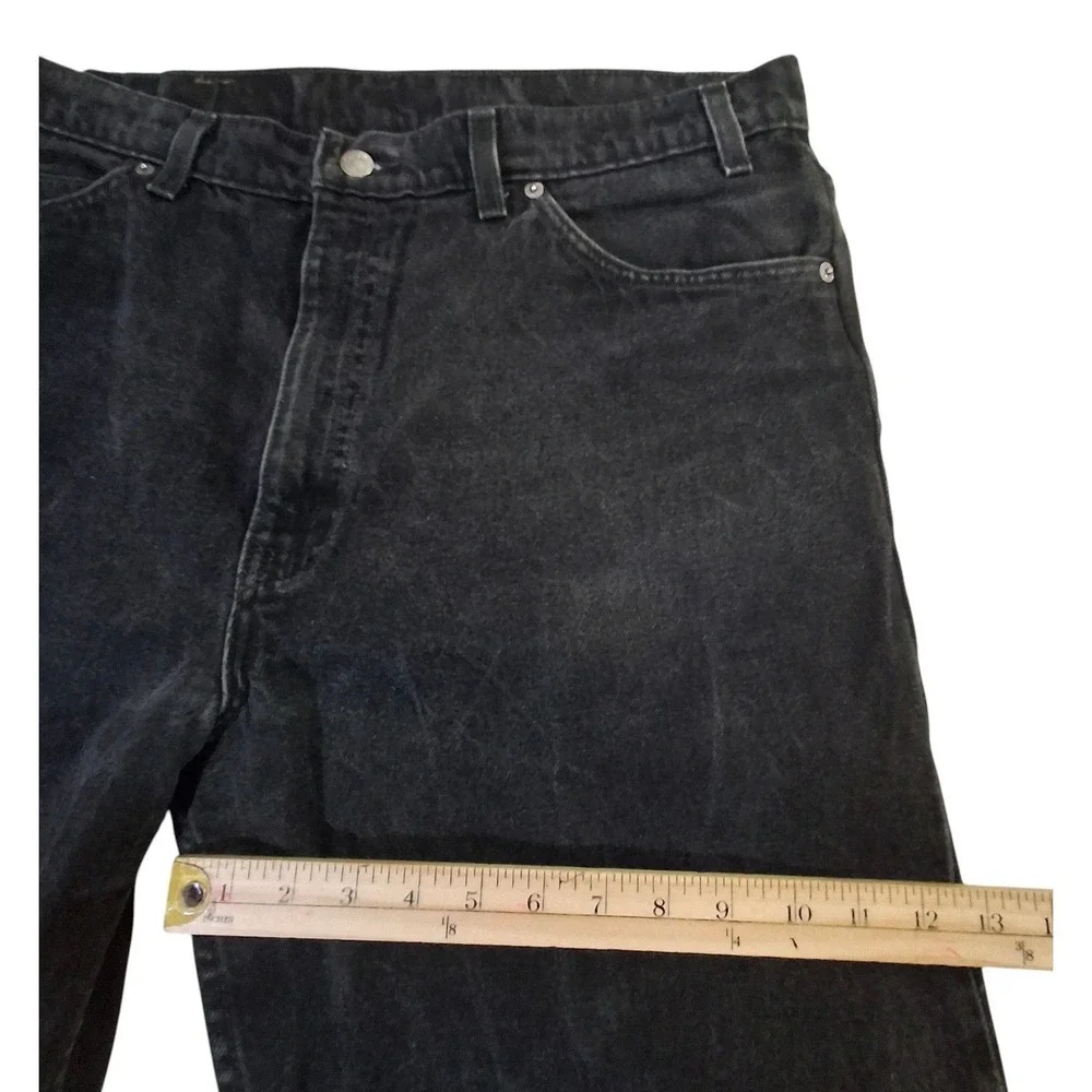 VTG Levi's 550 Relaxed Fit Tapered Leg Jeans Mens 38x32* Black Denim Orange Tab - Picture 11 of 12